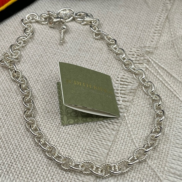 💎 Vintage Judith Ripka Sterling Silver Heart & Key Statement Necklace w/Box Cer - Picture 11 of 16